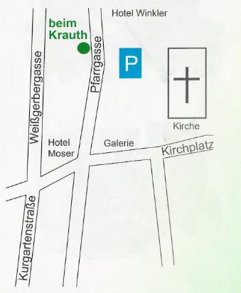 Lageplan Buch Papier Spielwaren W. Szedlarik beim Krauth Bad Hofgastein Pfarrgasse